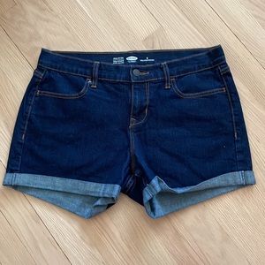 Dark wash cuffed Jean shorts 6